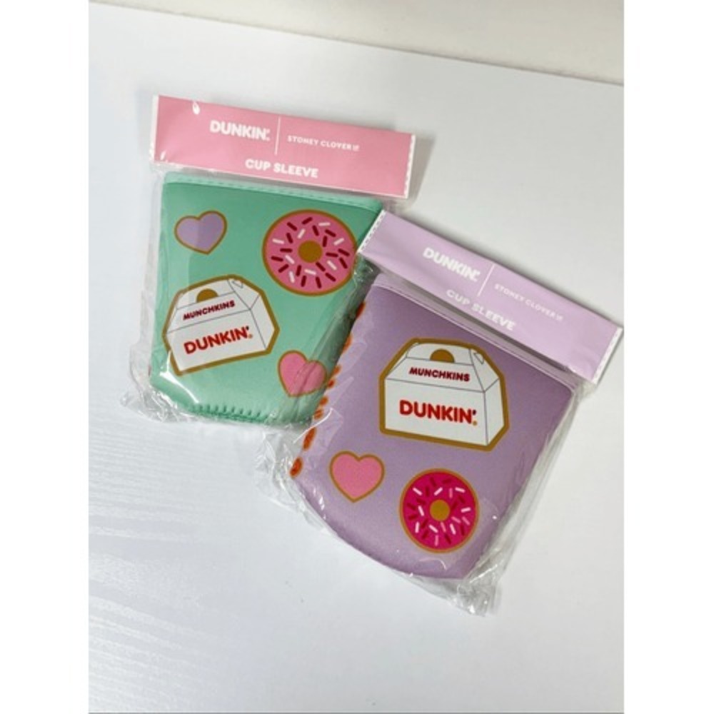 Stoney Clover Lane X Dunkin Cup Sleeve Set Lot Of 2 Teal And Purple
